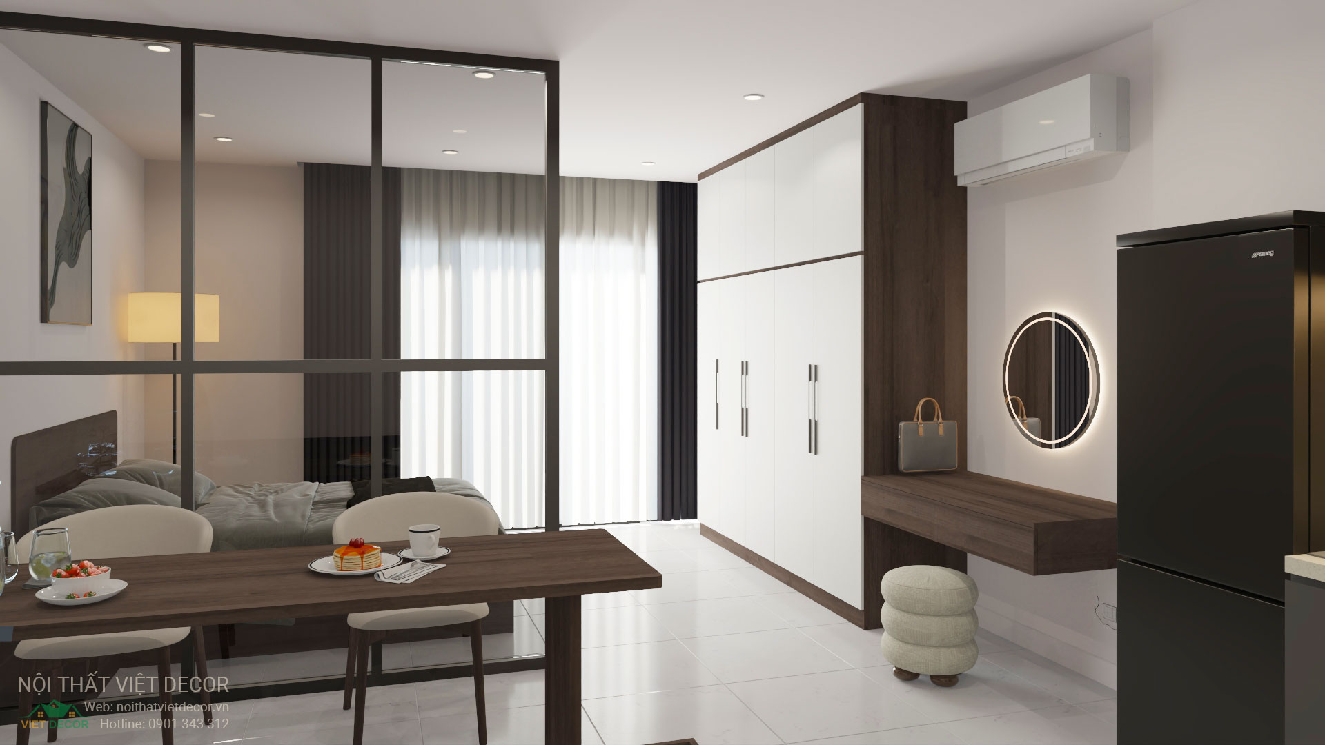 Nội thất Việt Decor thiết kế thi công nội thất căn hộ officetel chung cư Lavida Plus phường Tân Hừng Tp HCM
