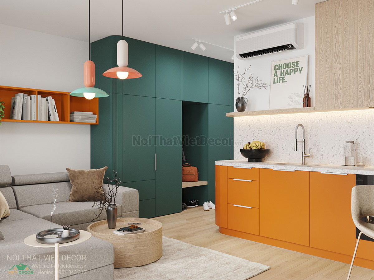 Nội Thất Việt Decor thiết kế thi công nội thất căn hộ phong cách color block