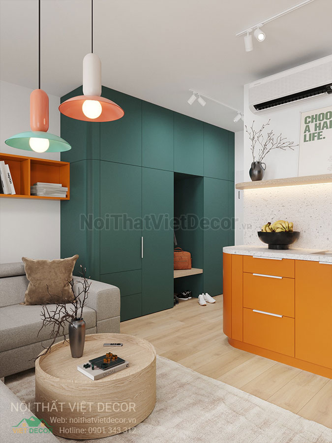 Nội Thất Việt Decor thiết kế thi công nội thất căn hộ phong cách color block