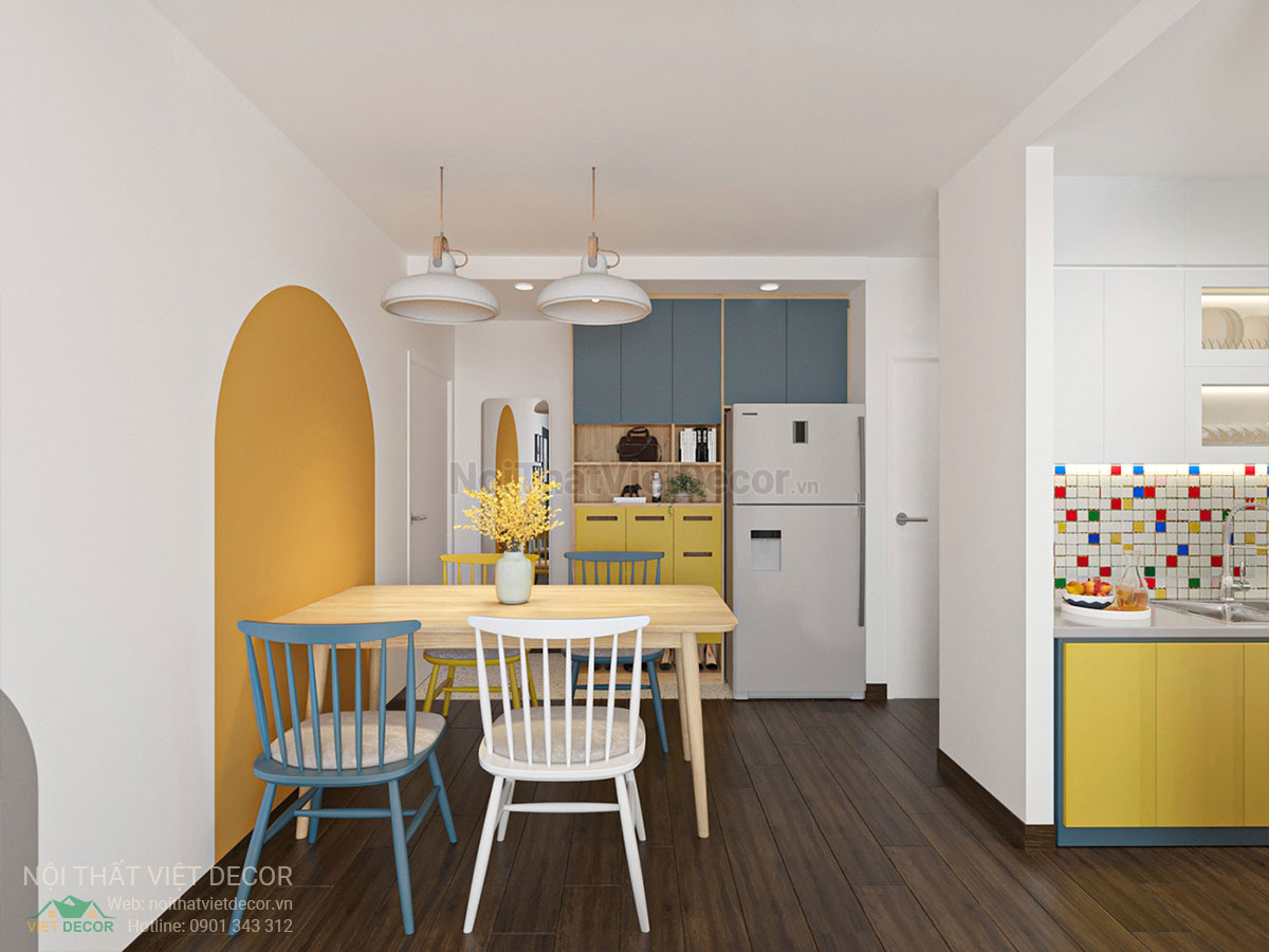 Nội Thất Việt Decor thiết kế thi công nội thất căn hộ phong cách color block