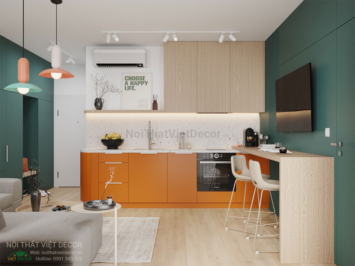 Nội Thất Việt Decor thiết kế thi công nội thất căn hộ phong cách color block