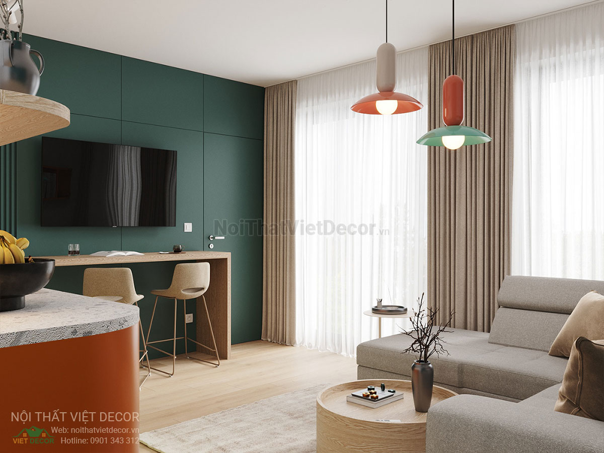 Nội Thất Việt Decor thiết kế thi công nội thất căn hộ phong cách color block