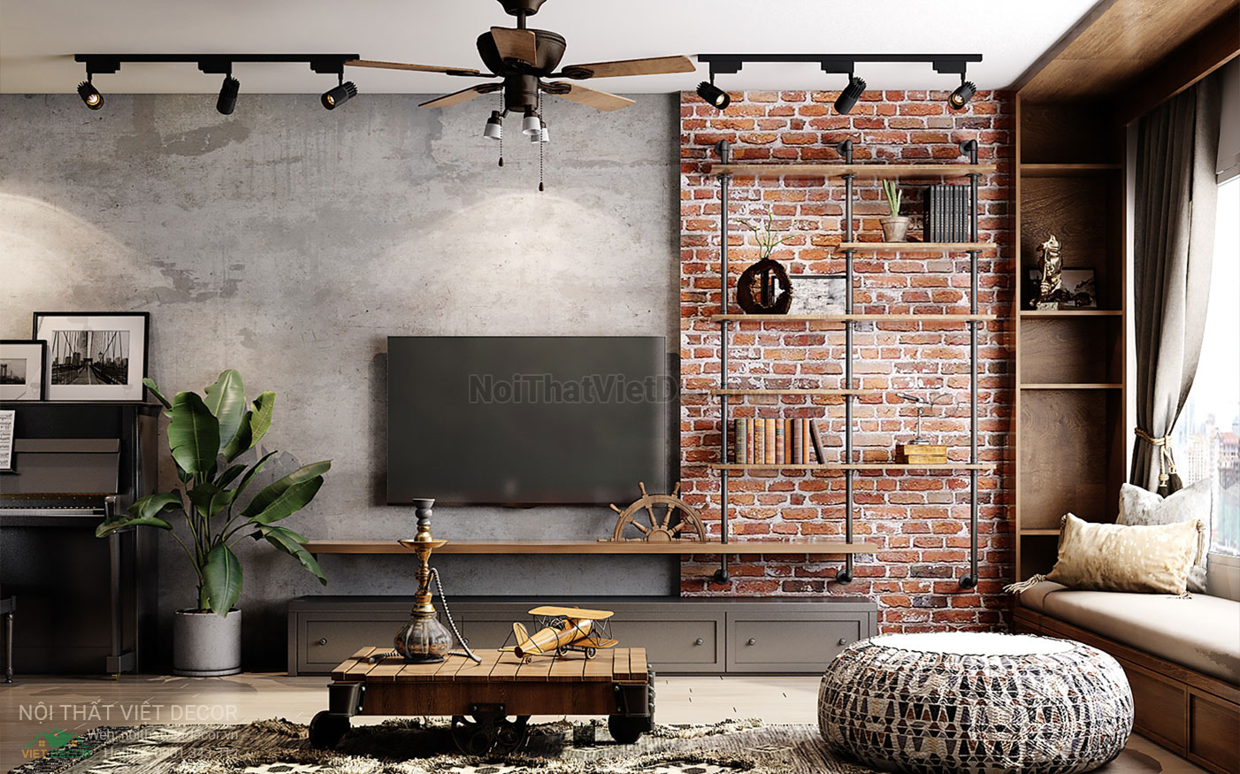 Nội Thất Việt Decor thiết kế thi công nội thất căn hộ phong cách công nghiệp industrial