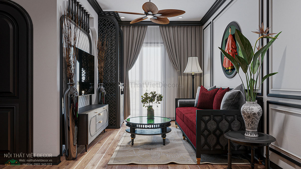 Nội Thất Việt Decor thiết kế thi công nội thất căn hộ phong cách đông dương indochine