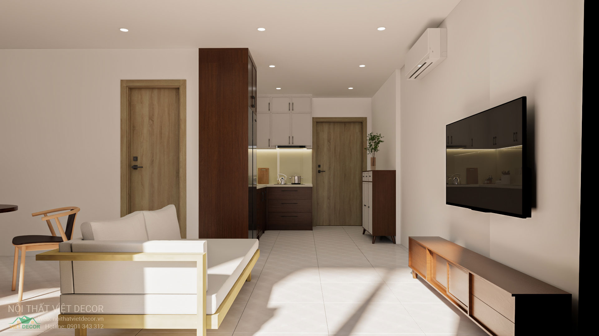 Nội thất Việt Decor thiết kế thi công trang trí nội thất căn hộ 2 phòng ngủ tòa nhà Origami chung cư Vinhomes Grand Park TP HCM