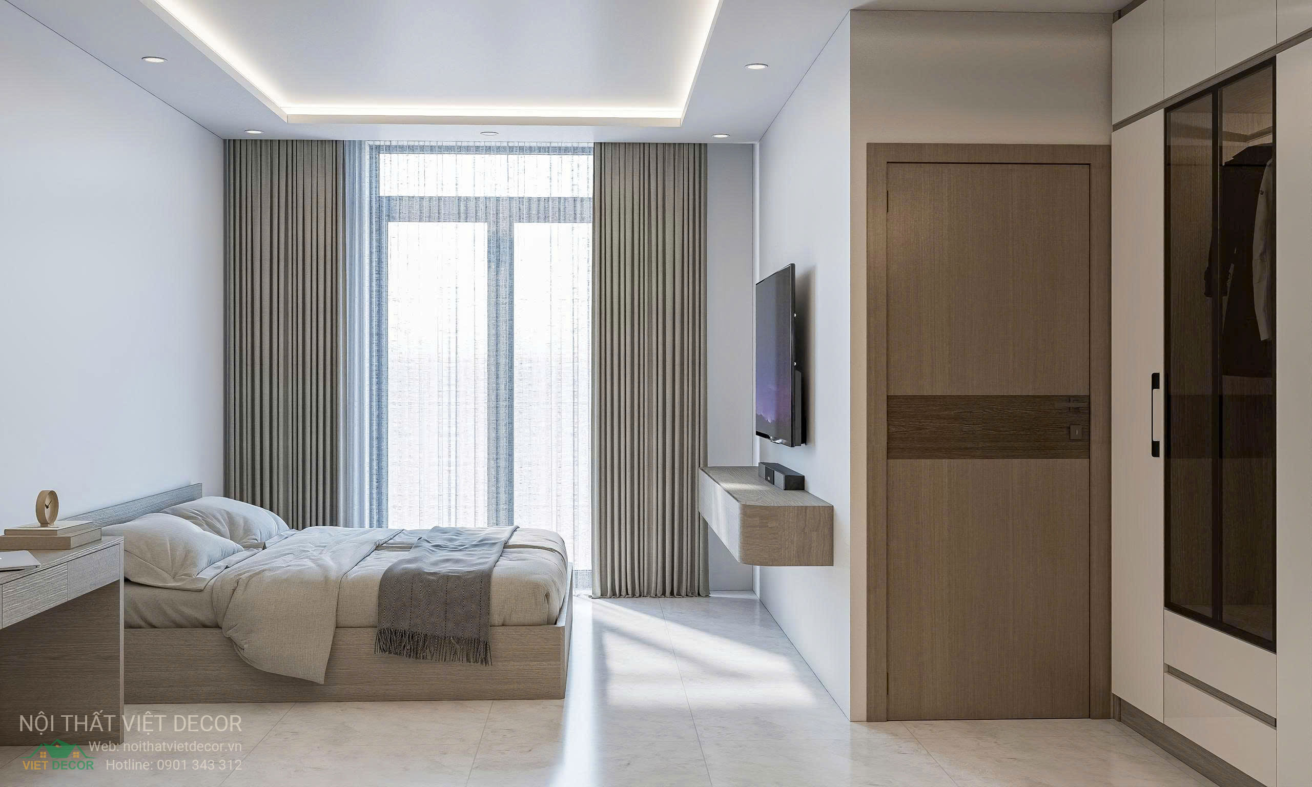 Nội Thất Việt Decor thiết kế, thi công nội thất nhà phố biệt thự Lavilla Green City tại Tân An, Long An (Tây Ninh) phong cách hiện đại tối giản