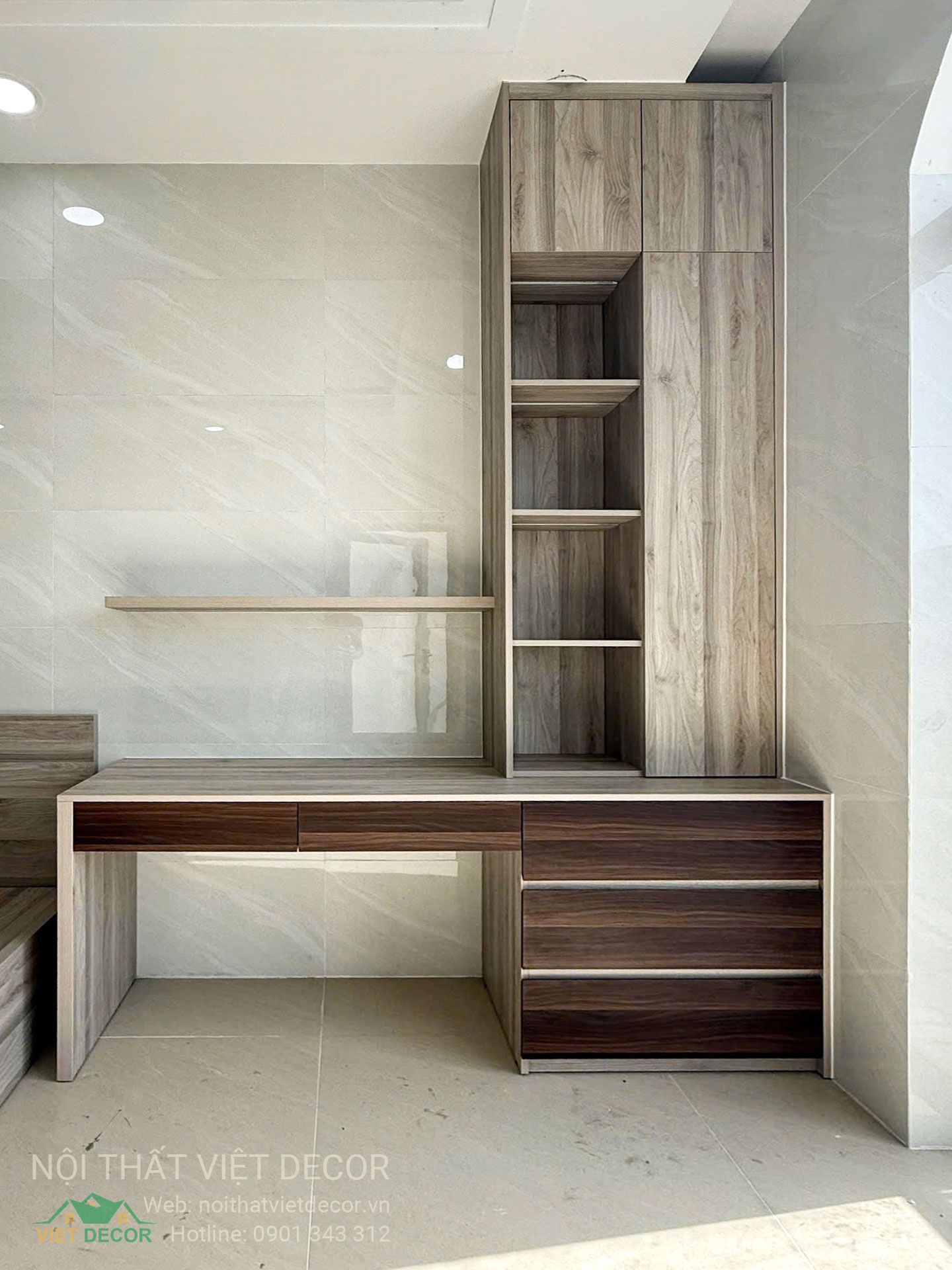 Nội Thất Việt Decor thiết kế, thi công nội thất nhà phố biệt thự Lavilla Green City tại Tân An, Long An (Tây Ninh) phong cách hiện đại tối giản