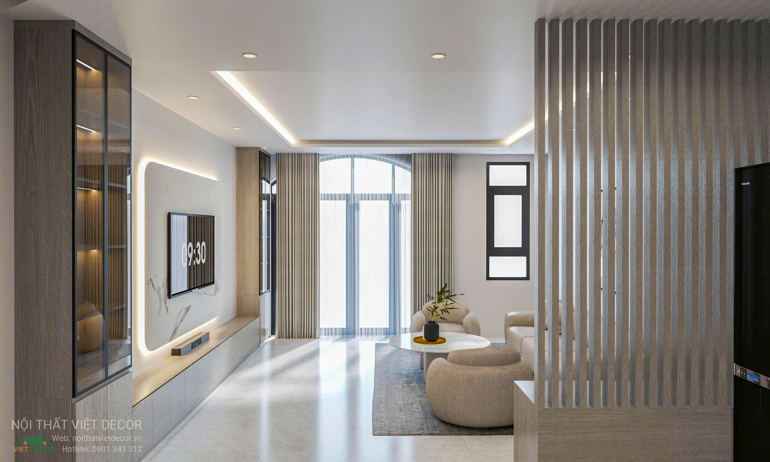 Nội Thất Việt Decor thiết kế, thi công nội thất nhà phố biệt thự Lavilla Green City tại Tân An, Long An (Tây Ninh) phong cách hiện đại tối giản