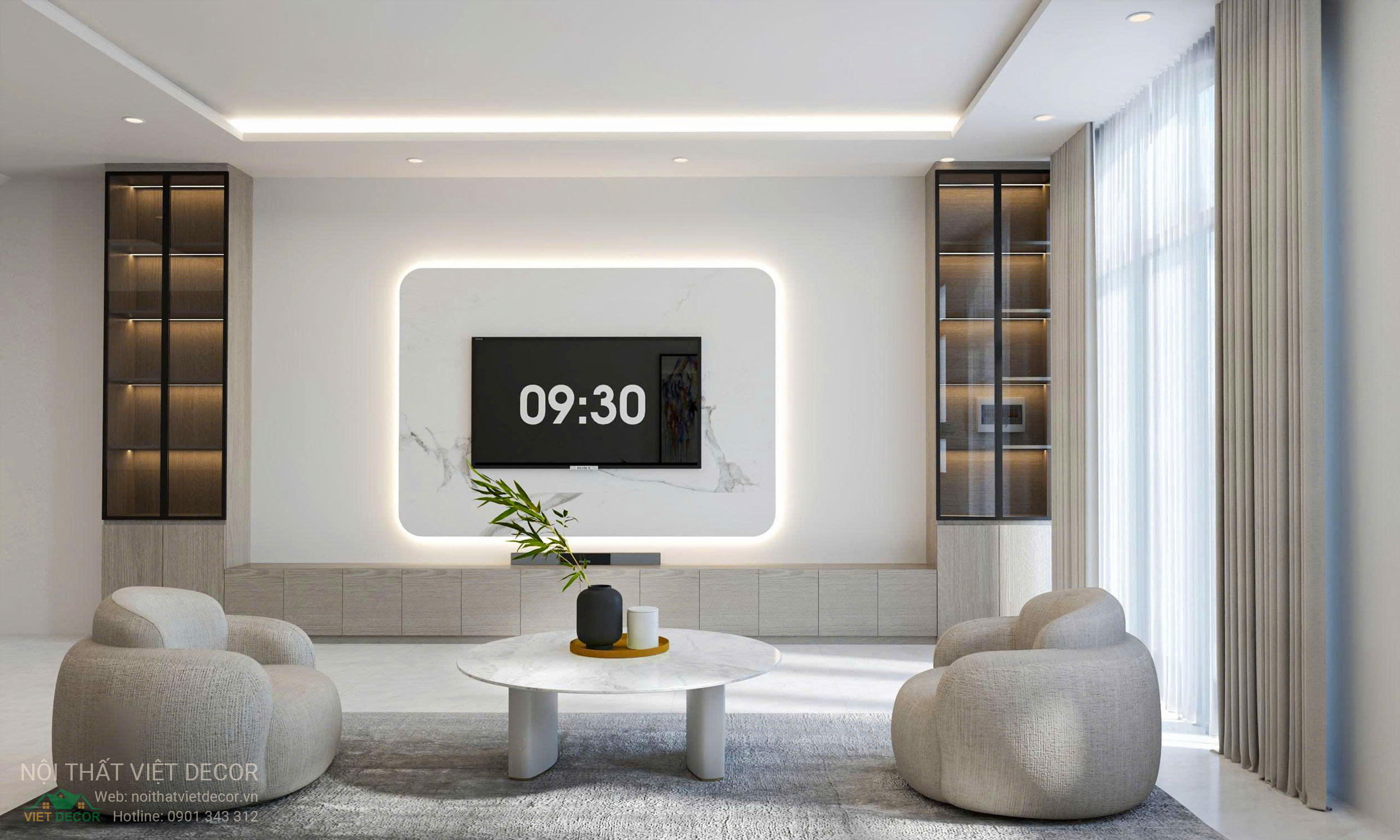 Nội Thất Việt Decor thiết kế, thi công nội thất nhà phố biệt thự Lavilla Green City tại Tân An, Long An (Tây Ninh) phong cách hiện đại tối giản