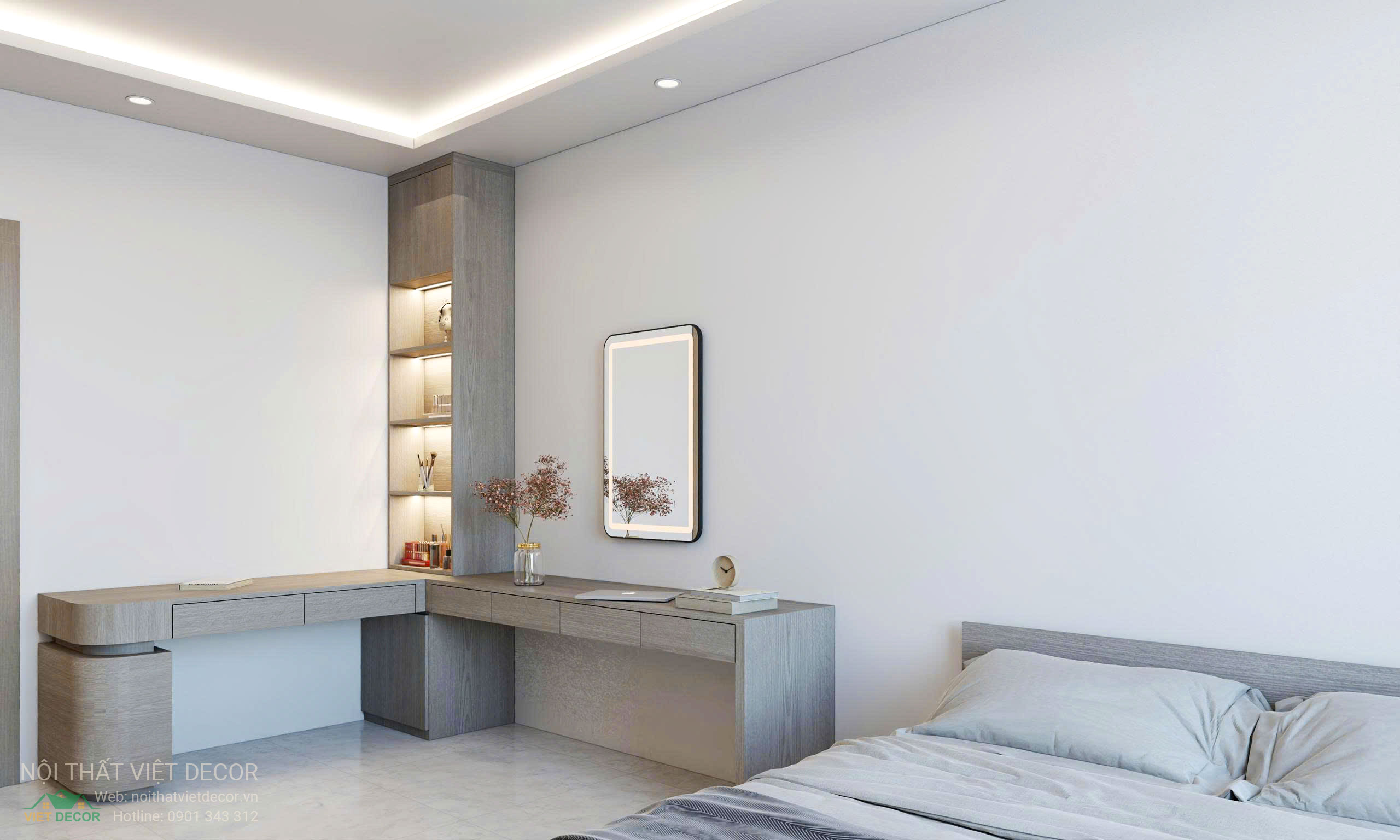 Nội Thất Việt Decor thiết kế, thi công nội thất nhà phố biệt thự Lavilla Green City tại Tân An, Long An (Tây Ninh) phong cách hiện đại tối giản