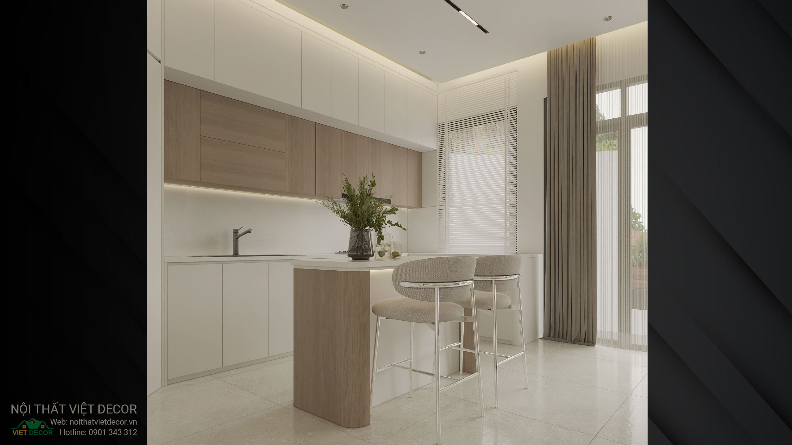 Nội Thất Việt Decor thiết kế thi công trang trí nội thất nhà phố tại phường Long Bình TP HCM, hồ sơ thiết kế 3D