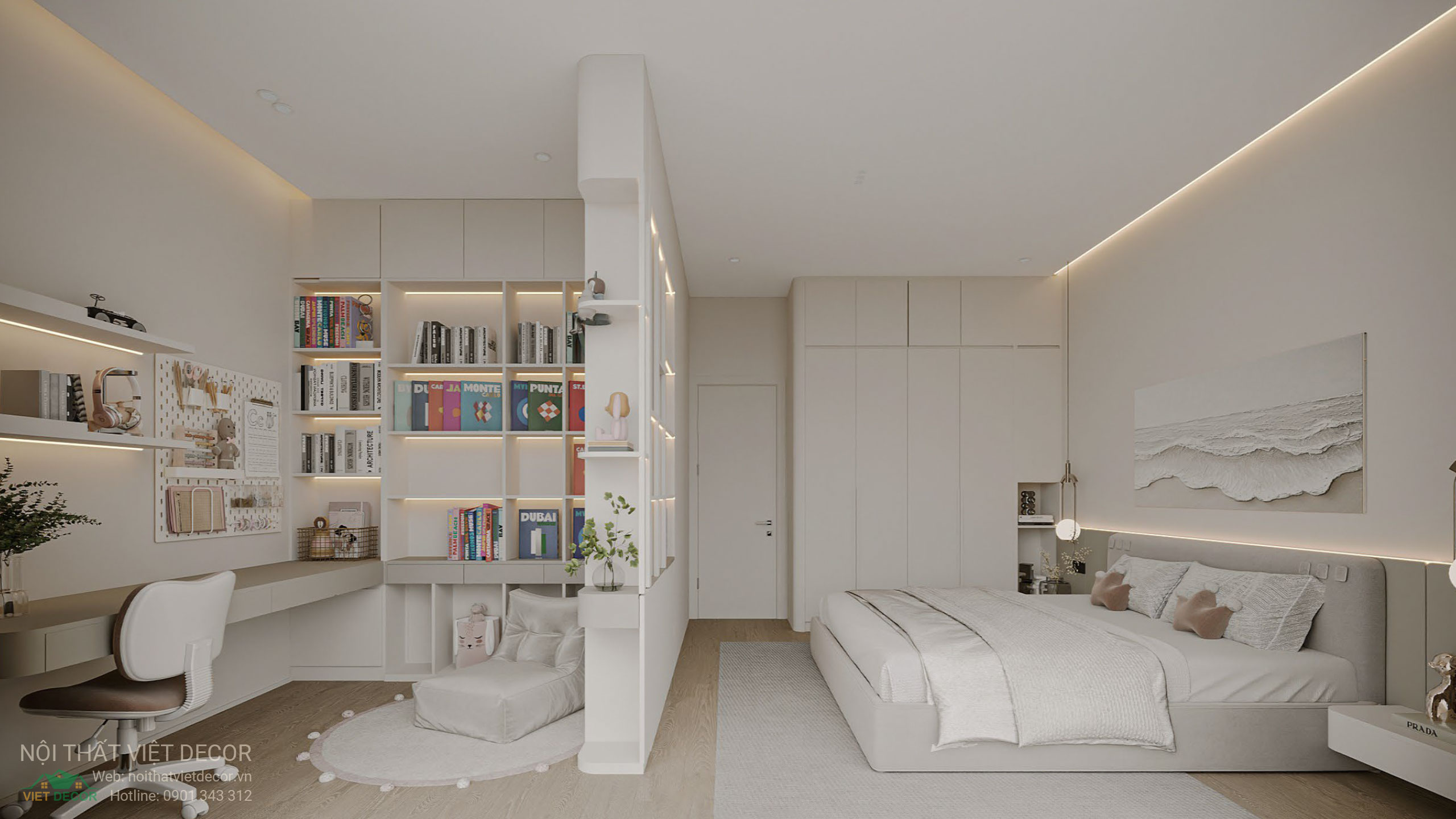 Nội Thất Việt Decor thiết kế thi công trang trí nội thất nhà phố tại phường Long Bình TP HCM, hồ sơ thiết kế 3D