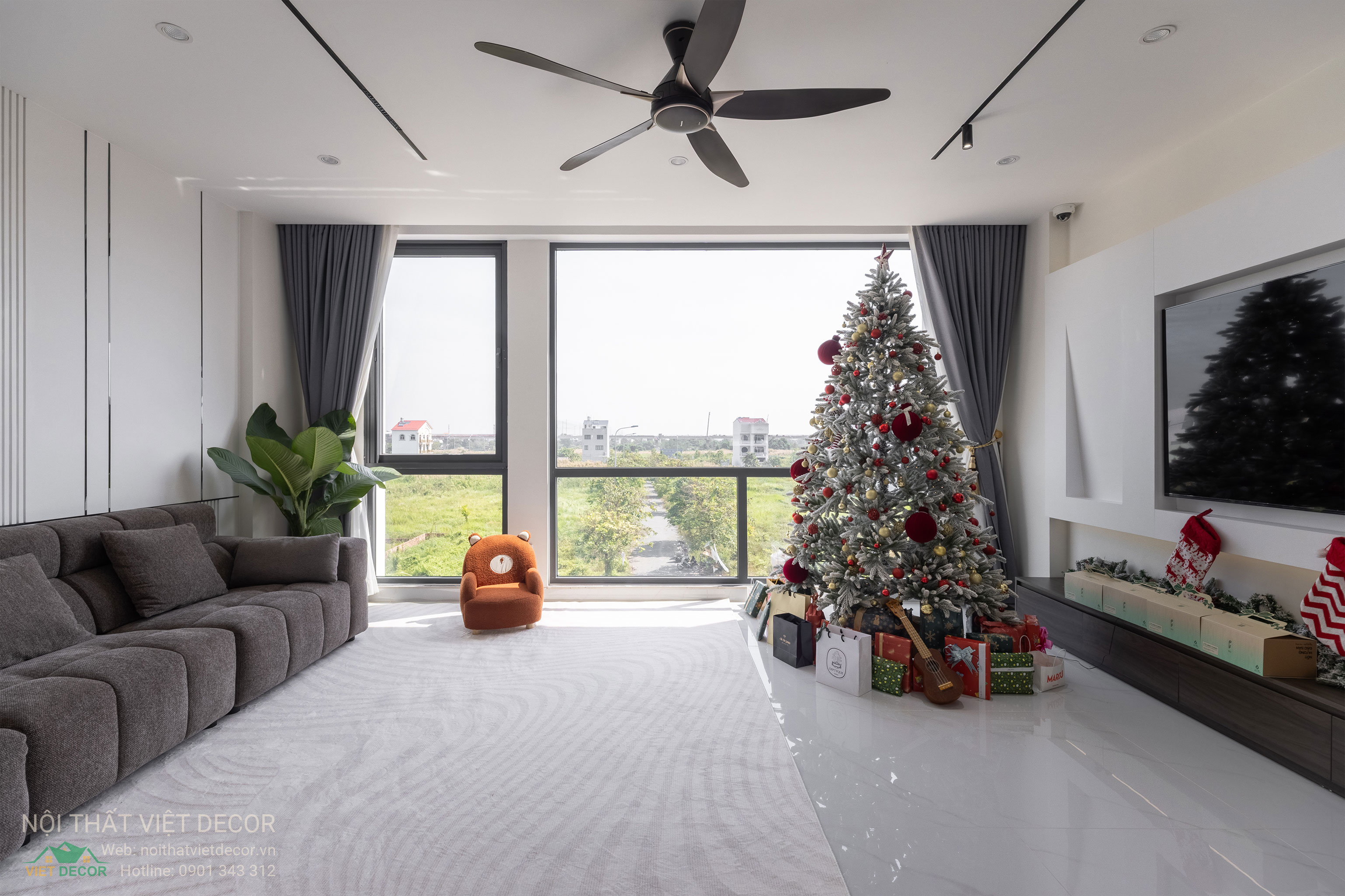 Nội Thất Việt Decor thiết kế thi công trang trí nội thất nhà phố tại phường Long Bình TP HCM, phòng khách