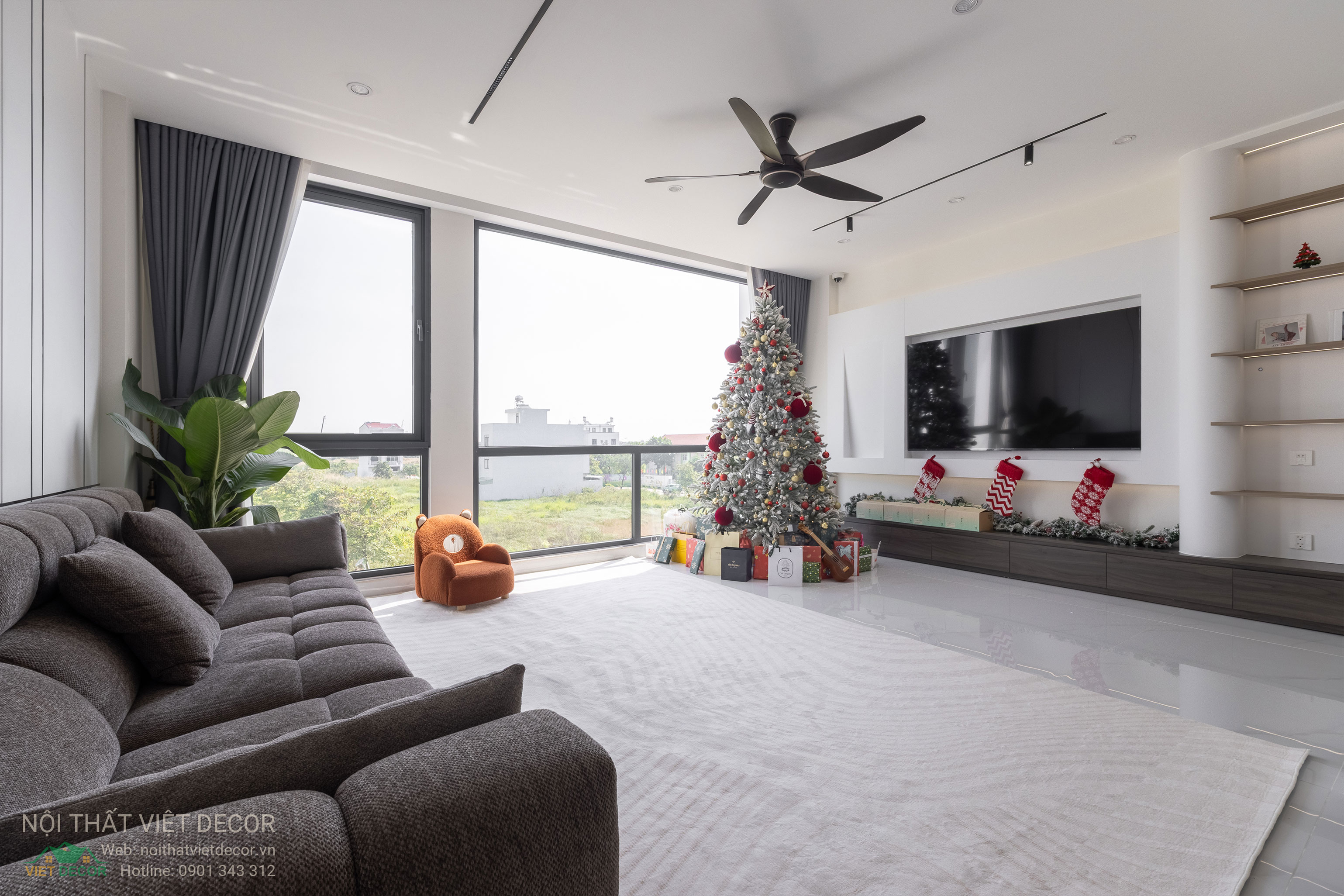 Nội Thất Việt Decor thiết kế thi công trang trí nội thất nhà phố tại phường Long Bình TP HCM, phòng khách