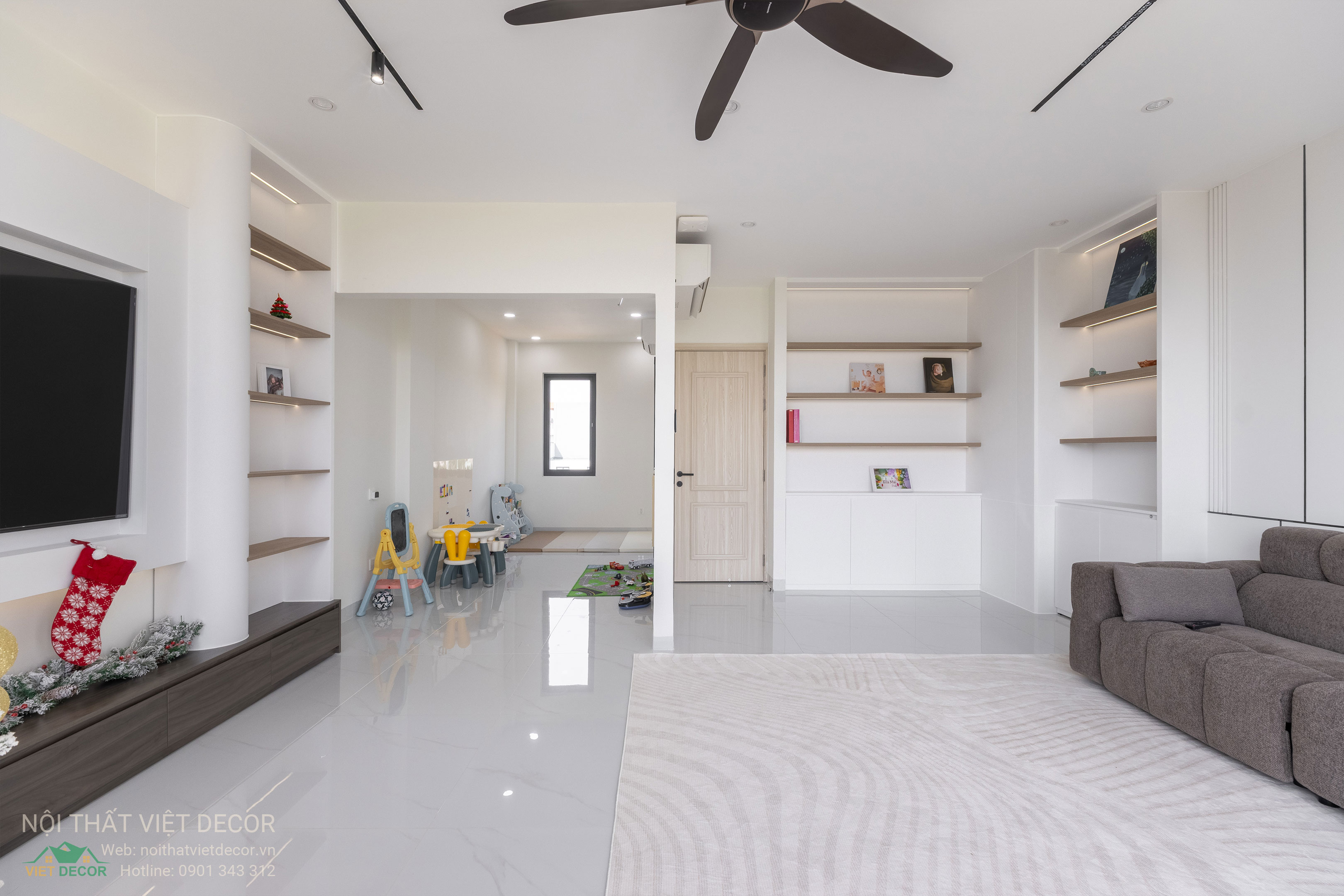 Nội Thất Việt Decor thiết kế thi công trang trí nội thất nhà phố tại phường Long Bình TP HCM, phòng khách