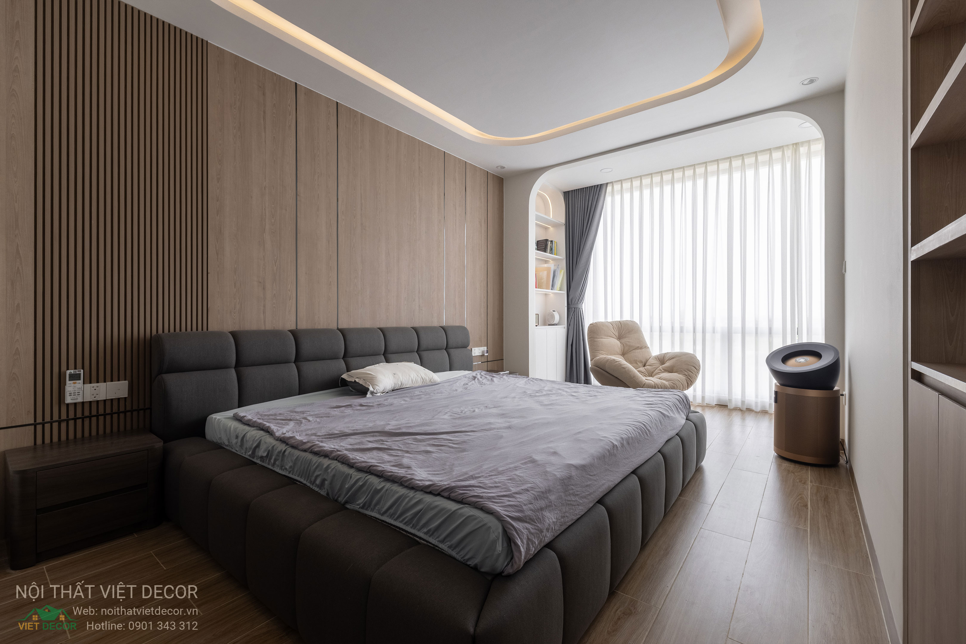 Nội Thất Việt Decor thiết kế thi công trang trí nội thất nhà phố tại phường Long Bình TP HCM, phòng ngủ master