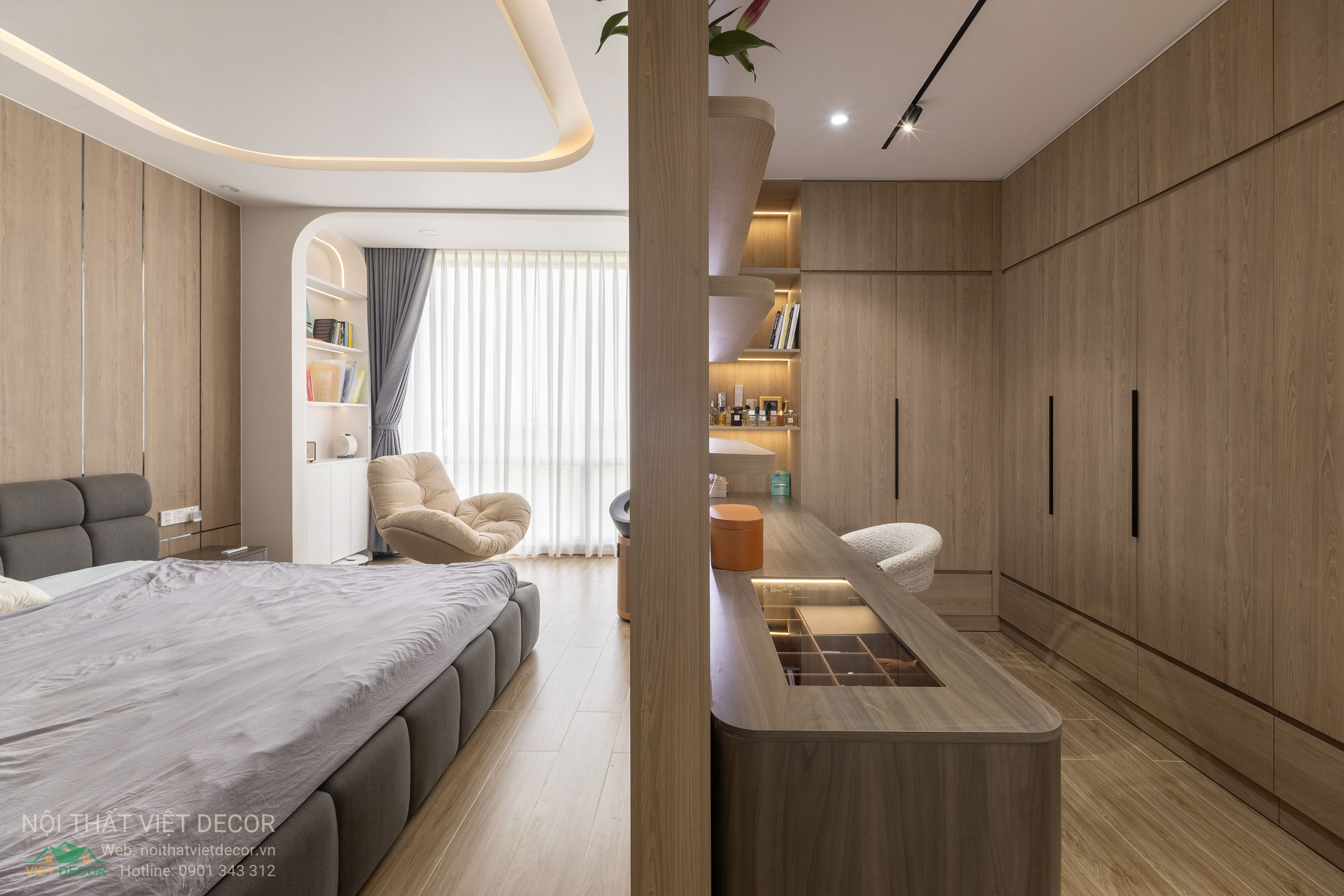 Nội Thất Việt Decor thiết kế thi công trang trí nội thất nhà phố tại phường Long Bình TP HCM, phòng ngủ master