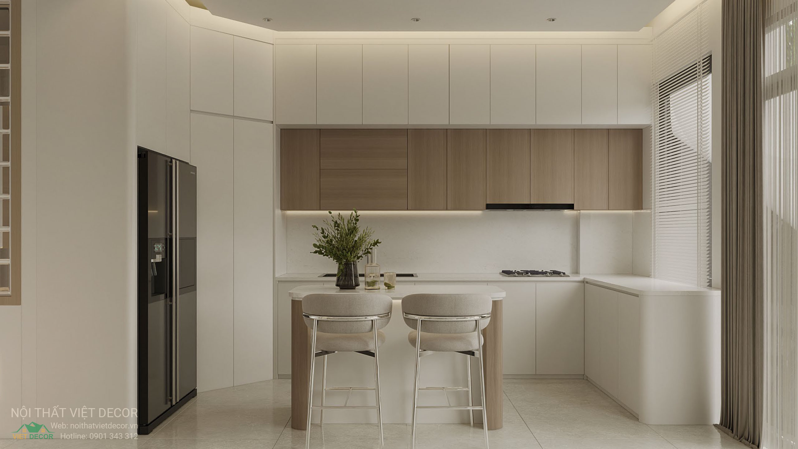 Nội Thất Việt Decor thiết kế thi công trang trí nội thất nhà phố tại phường Long Bình TP HCM, hồ sơ thiết kế 3D