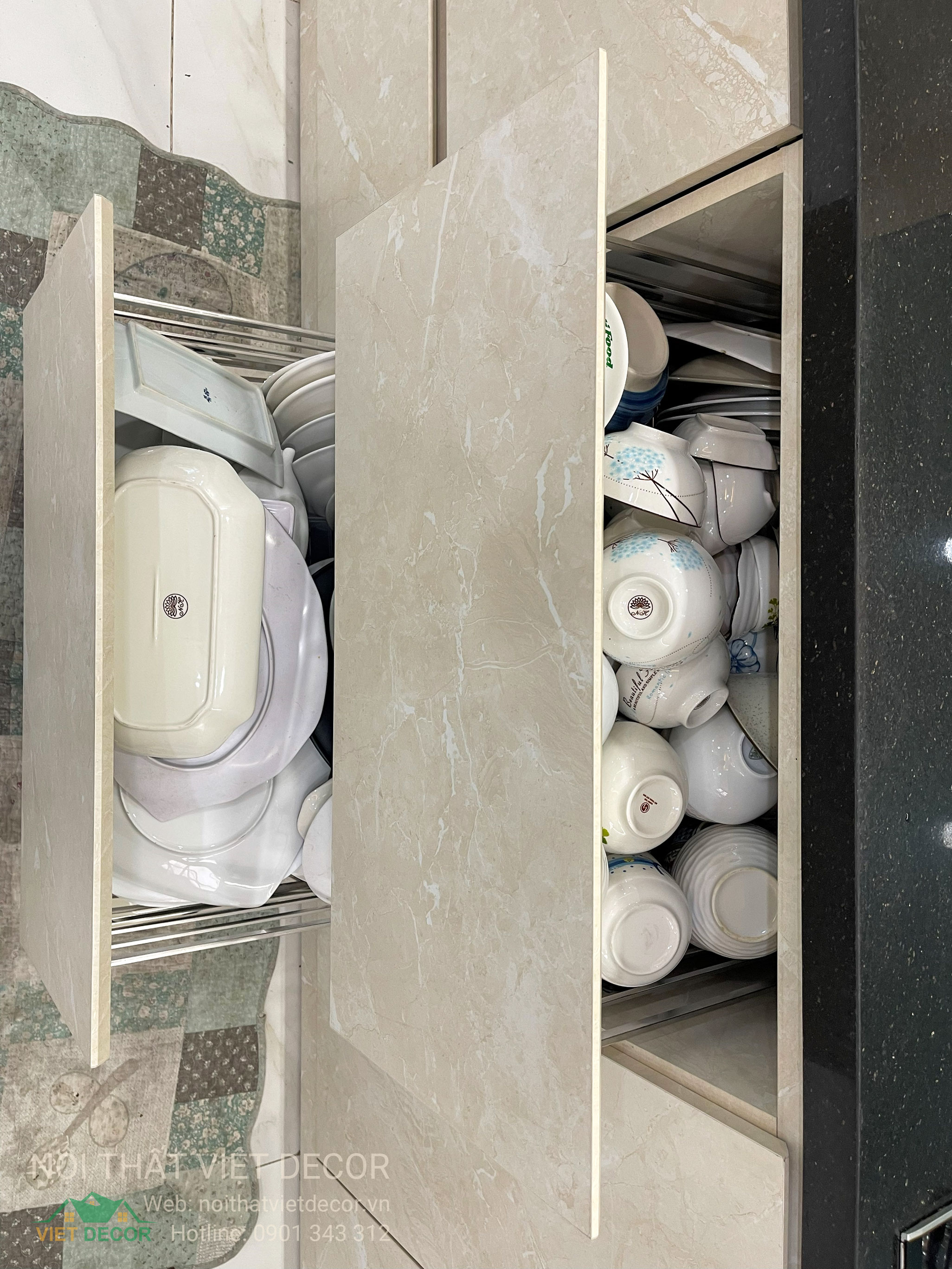 Nội Thất Việt Decor thiết kế thi công tủ bếp đẹp chữ L tại phường Long Trường (quận 9 cũ) TP HCM