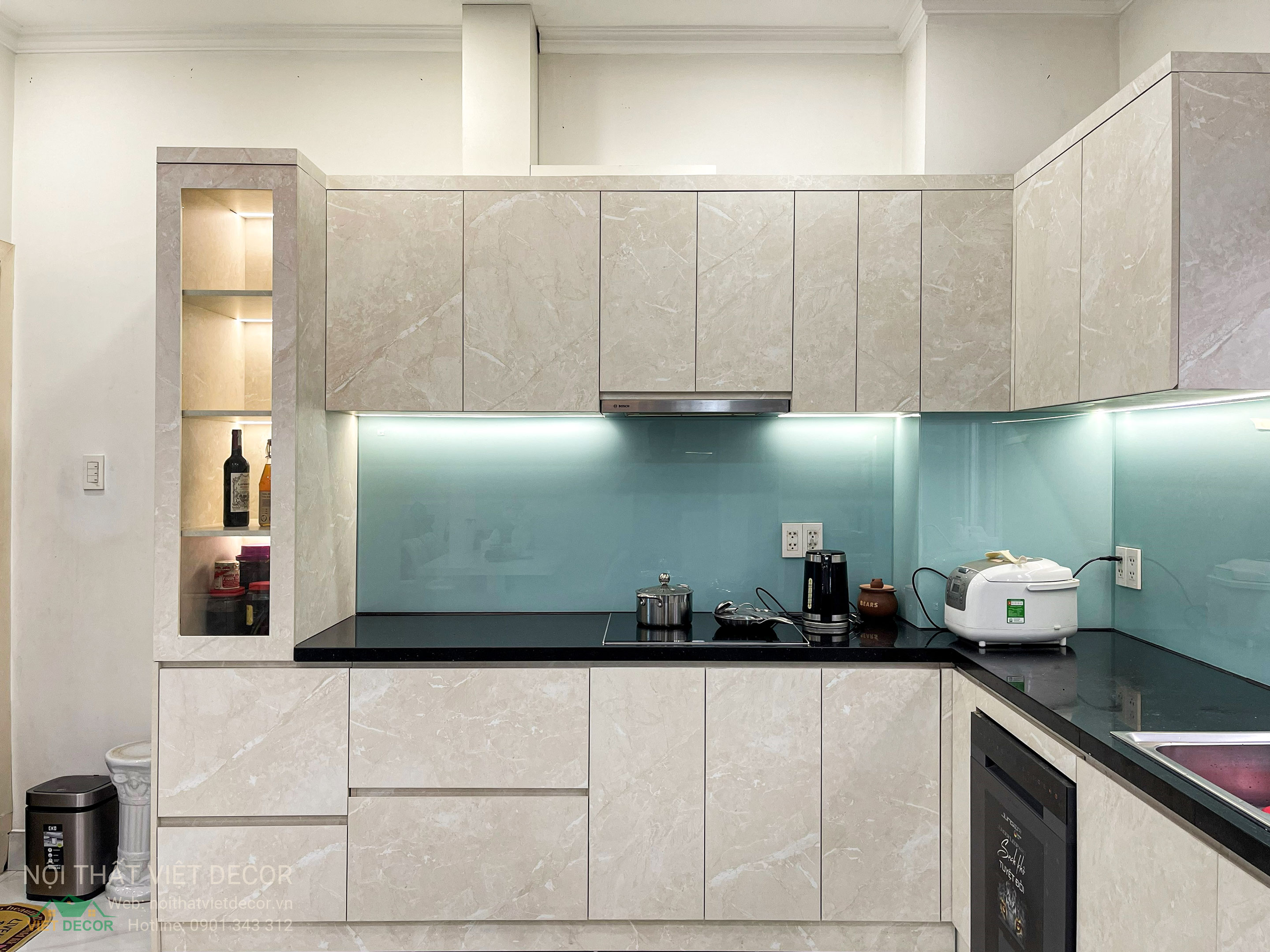 Nội Thất Việt Decor thiết kế thi công tủ bếp đẹp chữ L tại phường Long Trường (quận 9 cũ) TP HCM