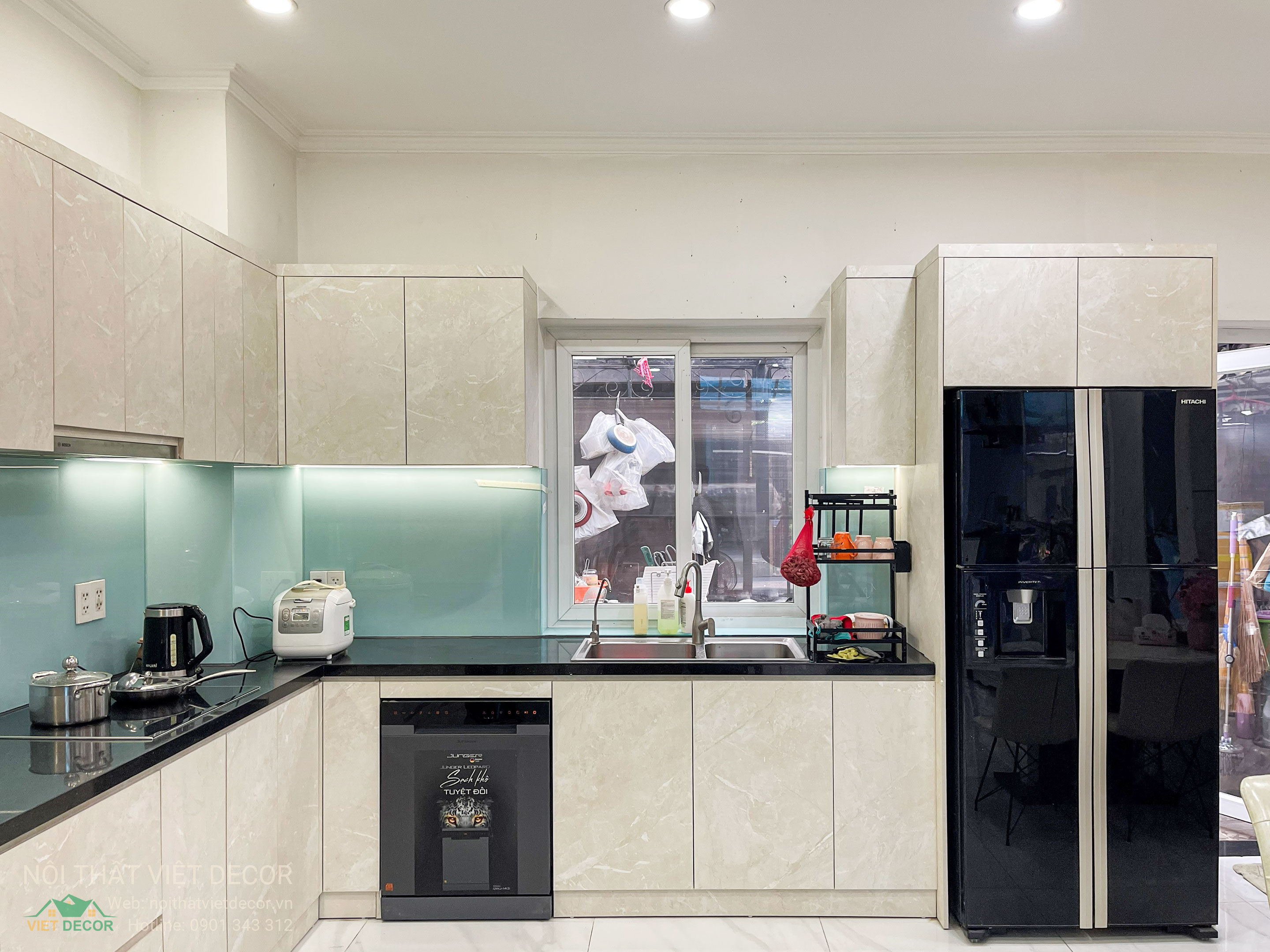 Nội Thất Việt Decor thiết kế thi công tủ bếp đẹp chữ L tại phường Long Trường (quận 9 cũ) TP HCM