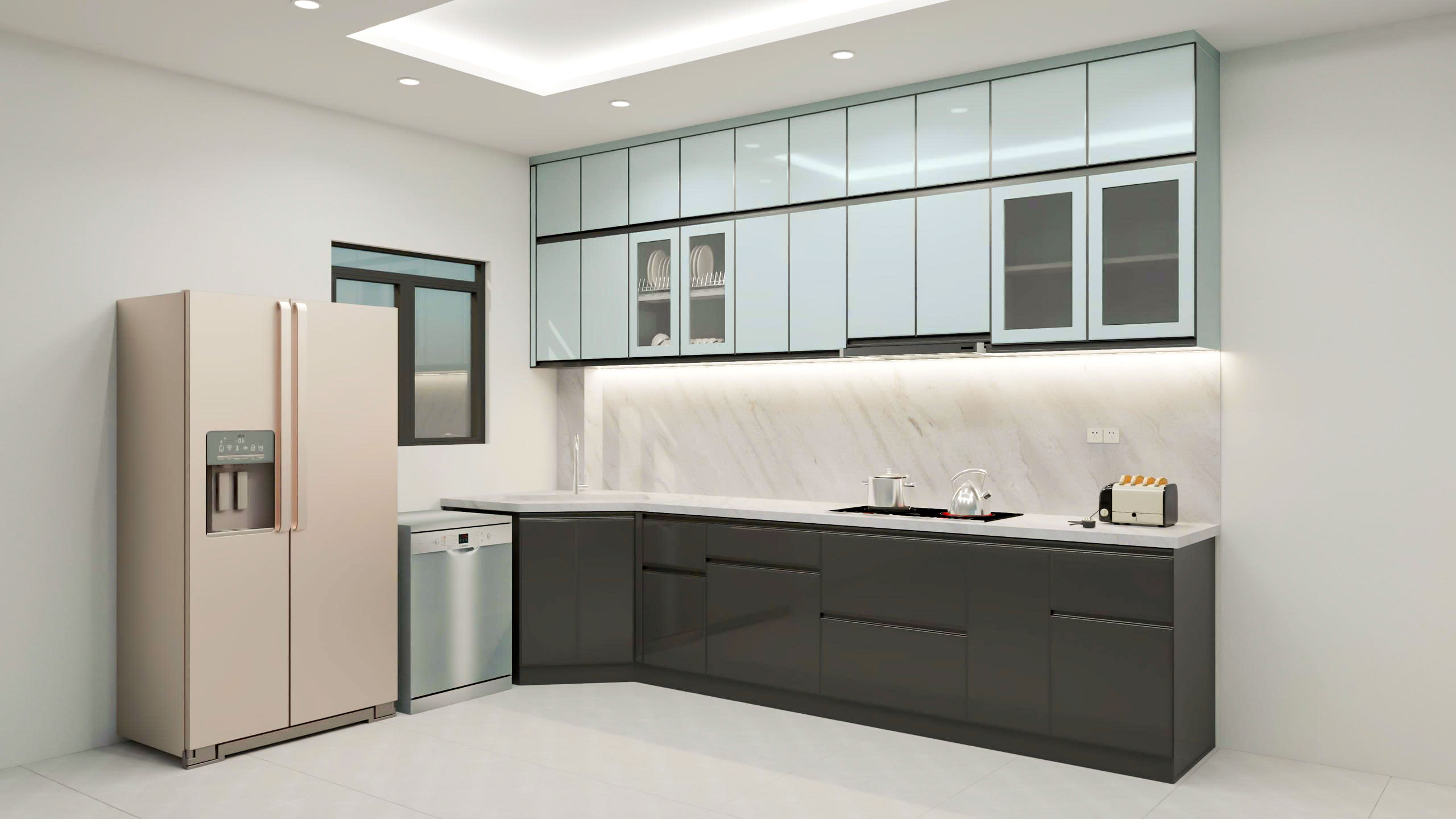 Nội Thất Việt Decor thiết kế thi công tủ bếp inox cánh kính phường Tân Hưng (quận 7) TP HCM