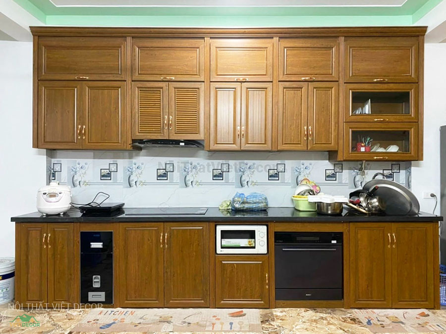 Nội Thất Việt Decor báo giá thiết kế thi công tủ bếp nhôm omega vân gỗ tại thành phố Hồ Chí Minh