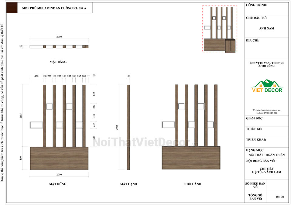 Tủ bếp hiện đại chữ L có vách che, gỗ công nghiệp nhựa WPB An Cường phủ laminate, mặt đá tự nhiên kim sa đen, ốp tường kính cường lực 8mm sơn màu - Bản vẽ thiết kế chi tiết thi công