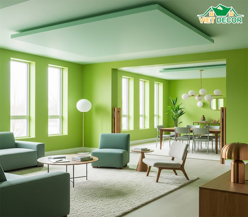 Cách phối màu sơn tường và trần nhà đẹp và sang trọng