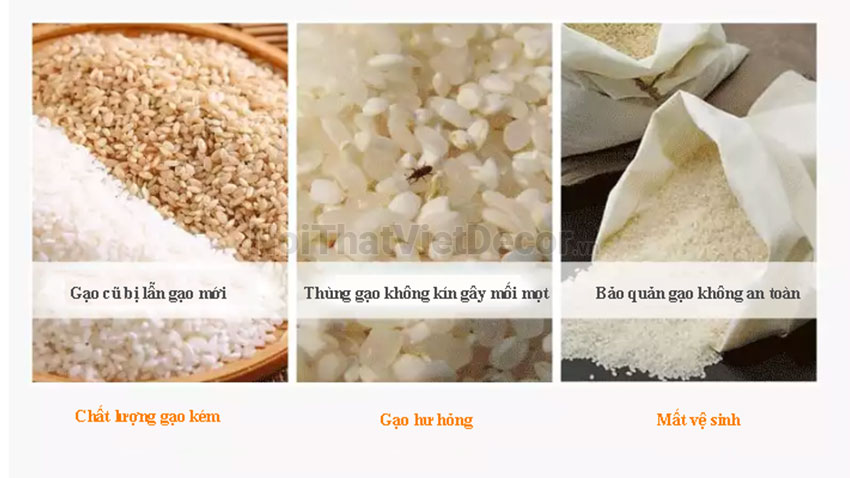 Phụ kiện nội thất Việt Decor phụ kiện lưu trữ tủ bếp thùng gaoj mặt gương đen Inoxen