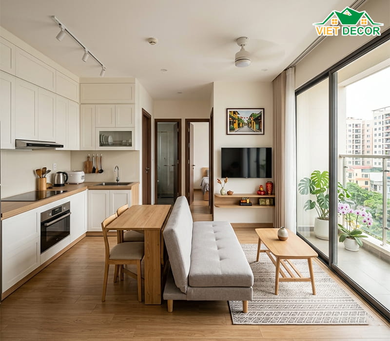 Bố trí khu vực sinh hoạt chung: Khách và Bếp