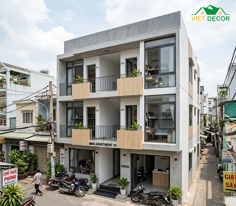 Thiết kế căn hộ mini 3 tầng phong cách hiện đại