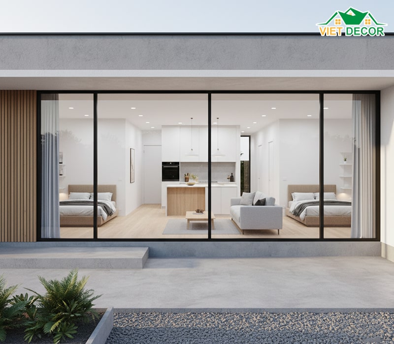 Mẫu thiết kế nhà 6x15m 2 phòng ngủ phong cách hiện đại