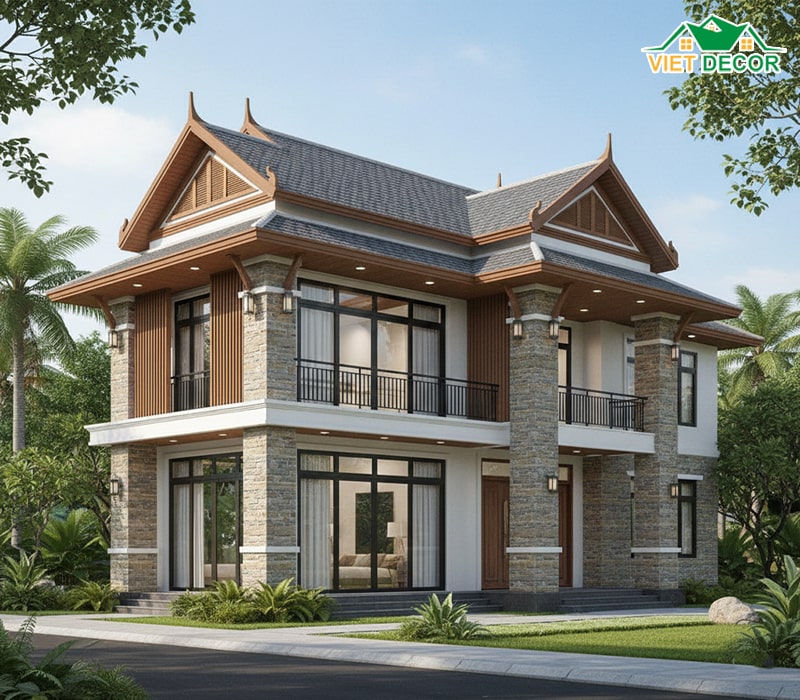 Nhà mái Thái mặt tiền 8m sâu 10m