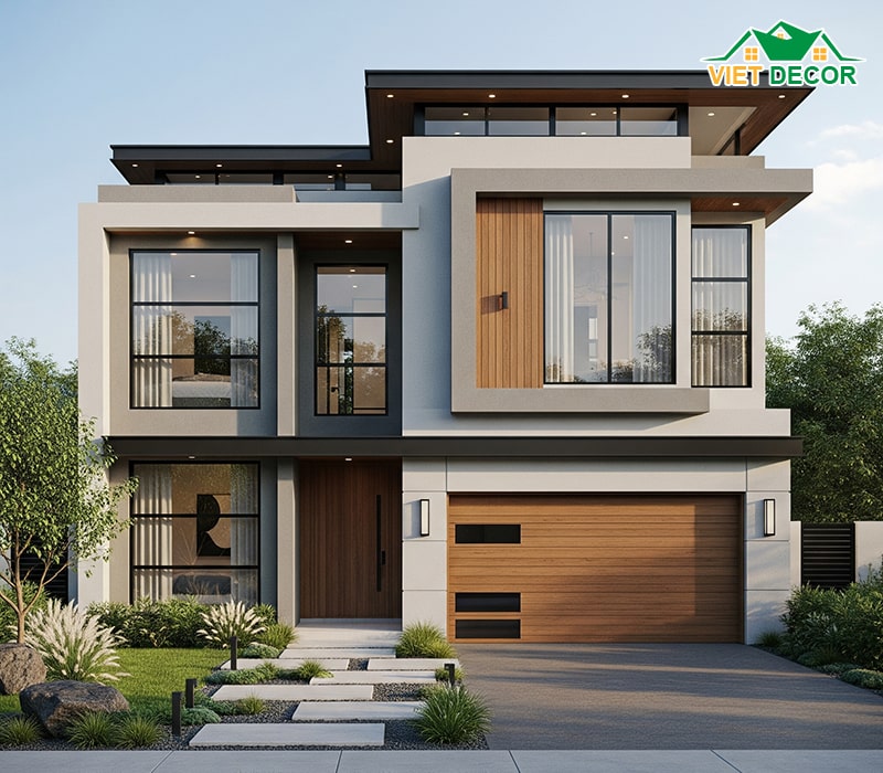 Nhà ống 2 tầng 3 phòng ngủ 1 phòng thờ có gara