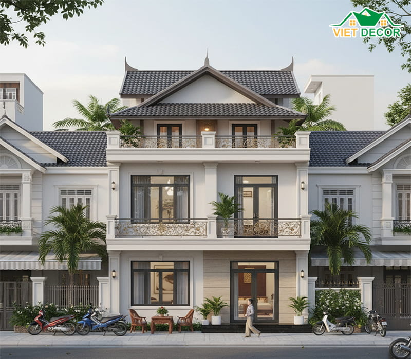 Thiết kế nhà ống mái Thái sang trọng