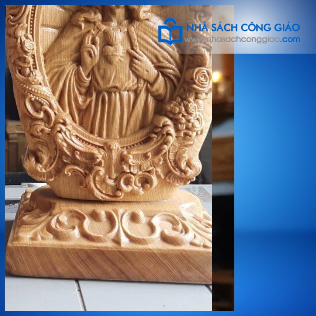 Phù Điêu Chúa Giê su (khung hoa văn) - Tượng gỗ công giáo