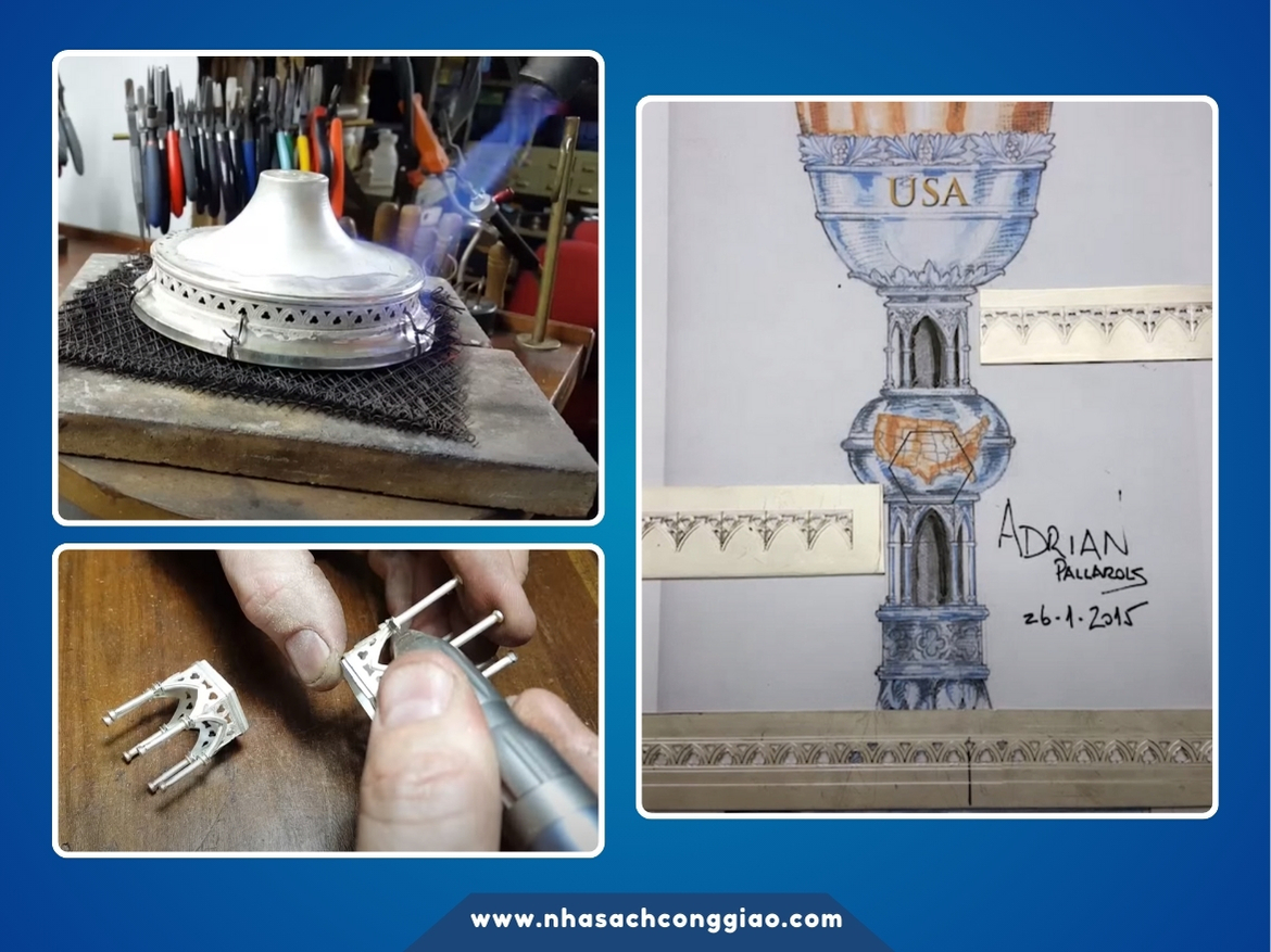 Chiếc Chén Lễ này rất giàu tính biểu tượng. Ví dụ, tay nắm trên chén thánh có hai phòng trưng bày, mỗi phòng có sáu cột tượng trưng cho 12 tông đồ, những trụ cột của nhà thờ. Phòng trưng bày kiểu Gothic của nút bao gồm 60 mảnh.