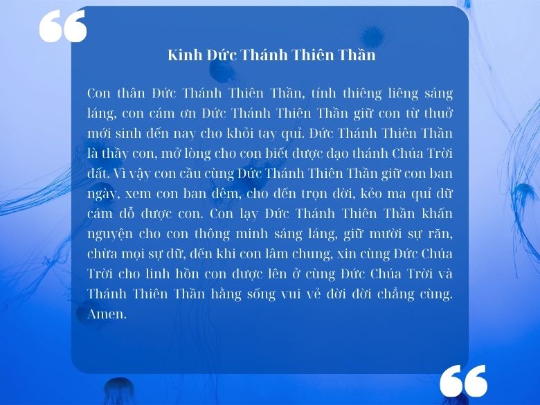 Kinh Kính Đức Thánh Thiên Thần Kinh Lạy Nữ Vương