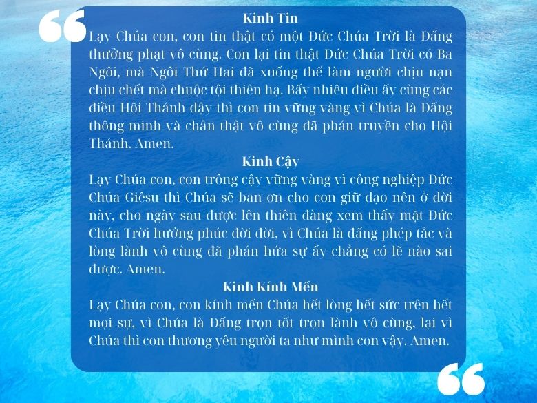 Kinh Tin - Kinh Cậy - Kinh Kính Mến -www.nhasachconggiao.com