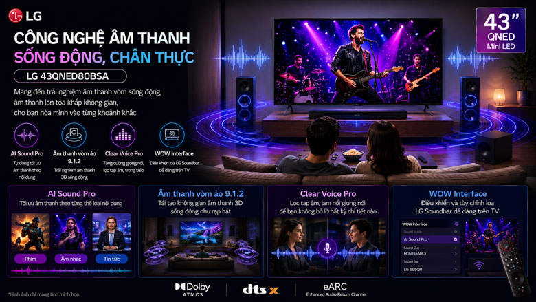 Đánh giá Smart Tivi LG QNED AI 4K 43 inch 43QNED80BSA model mới ra mắt 2026