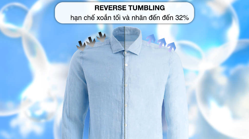 quần áo xoắn rối và nhăn sẽ được giảm thiểu đáng kể