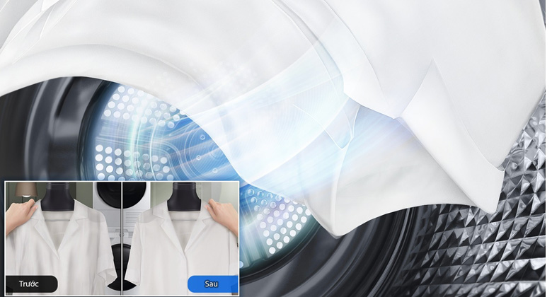 máy sấy bơm nhiệt samsung inverter 9 kg dv90t7240bb sv - Chế độ Wrinkle Prevent