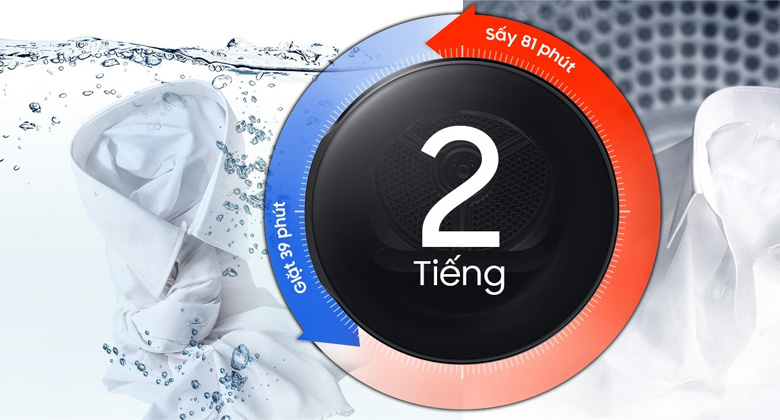 máy sấy bơm nhiệt samsung inverter 9 kg dv90t7240bb sv - Chế độ Super Speed