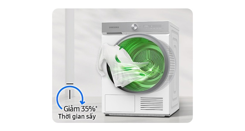 Máy sấy bơm nhiệt Samsung Bespoke AI 9 kg DV90BB9440GH/SV - Sấy khô siêu tốc QuickDrive™