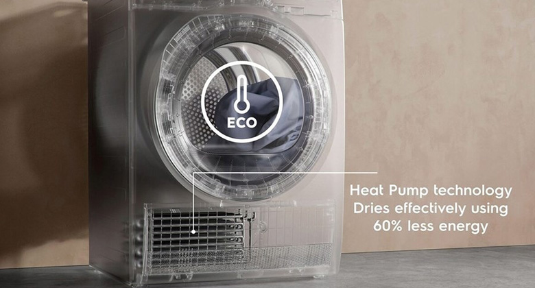 Máy sấy bơm nhiệt Electrolux EDH902R9SC - Tiết kiệm đến 60% năng lượng