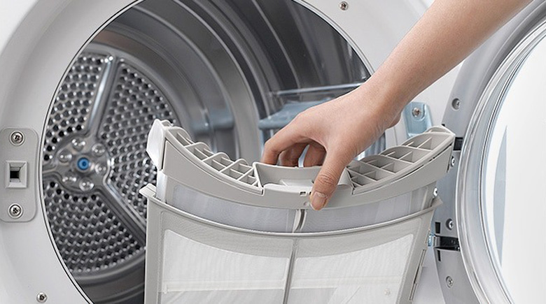 Máy sấy bơm nhiệt LG DVHP50M - Bộ lọc kép làm sạch gấp đôi