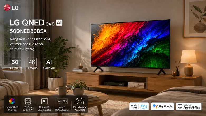 Review tivi QNED LG 50QNED80BSA: Trải nghiệm giải trí có gì nổi bật?