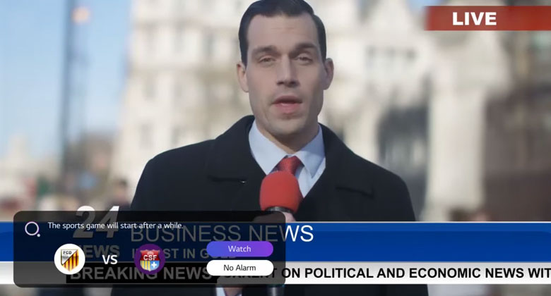 Tivi 32LQ636BPSA - Thông báo thể thao