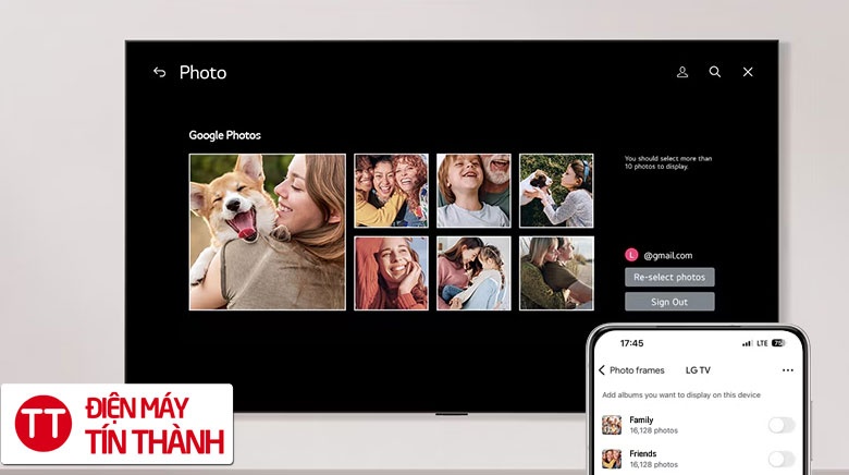 tivi LG 43UA8450 - Smart Tivi LG 43 inch 4K UHD 43UA8450PSA - Dễ dàng truy cập Google Photos để chiếu lại kỷ niệm